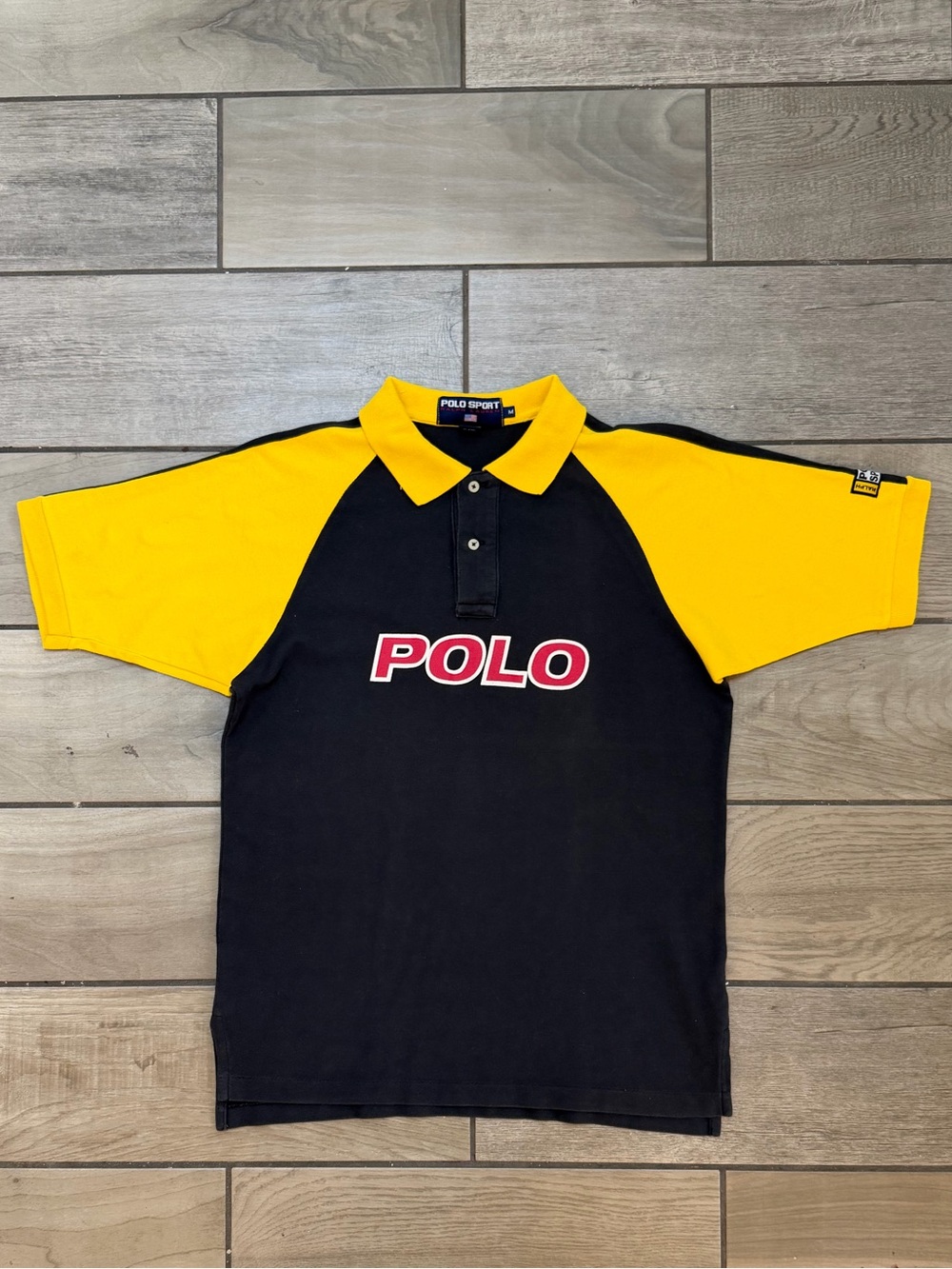 Polo Sport Two-Tone Black & Yellow Polo Shirt